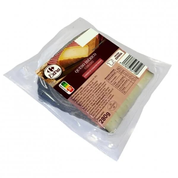 Queso ibérico curado Extra Carrefour cuña 280 g. - 0.28 kg - Imagen del producto en Findit