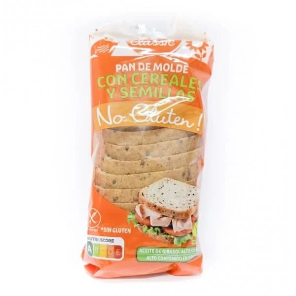 Pan de molde con cereales y semillas Carrefour Classic sin gluten 350 g. - 0.35 kg - Imagen del producto en Findit