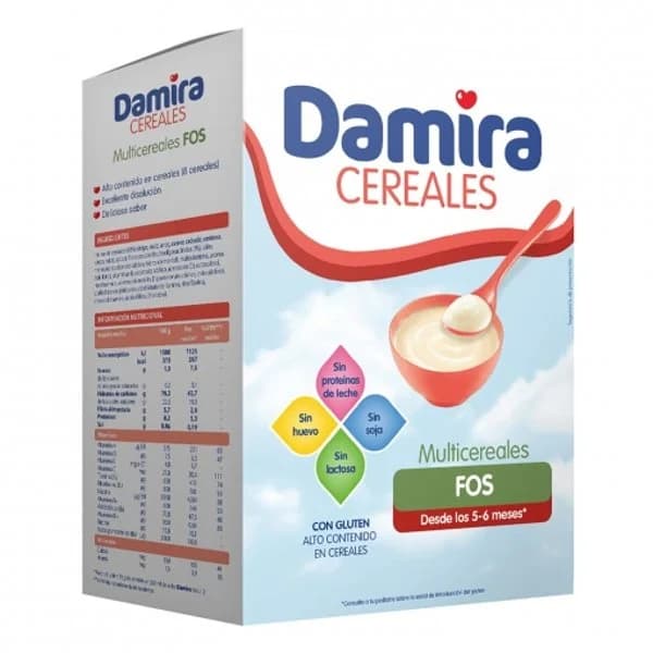 Papilla infantil desde los 5 meses  8 Cereales Damira sin lactosa 600 g - 0.6 kg - Imagen del producto en Findit
