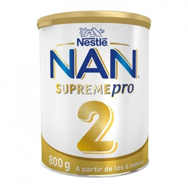 Leche infantil de continuación desde 6 meses Nestlé Nan Supreme Pro 2 lata 800 g. - 0.8 kg - Imagen del producto en Findit