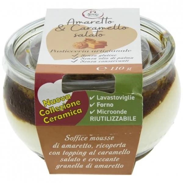 Postre de amaretto y caramelo salado Senza Peccato sin gluten 110 g. - 0.11 kg - Imagen del producto en Findit