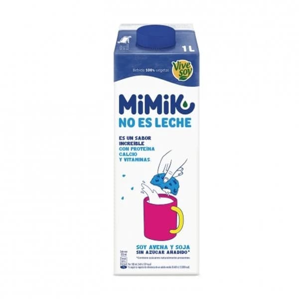 Bebida de soja, avena y coco Original Mimik sin azúcar añadido brik 1 l. - 1 l - Imagen del producto en Findit
