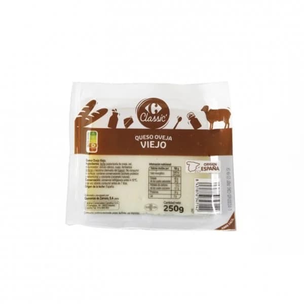 Queso de oveja viejo Classic´ Carrefour cuña 250 g. - 0.25 kg - Imagen del producto en Findit