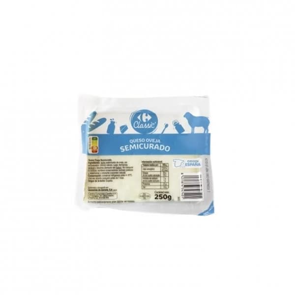 Queso de oveja semicurado Carrefour Classic cuña 250 g. - 0.25 kg - Imagen del producto en Findit