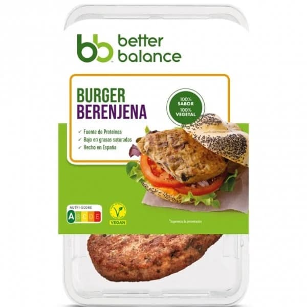 Burger vegan de berenjena Better Balance 160 g. - 0.16 kg - Imagen del producto en Findit