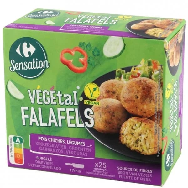 Falafel vegetal ultracongelado Sensation Carrefour 500 g. - 1 ud - Imagen del producto en Findit