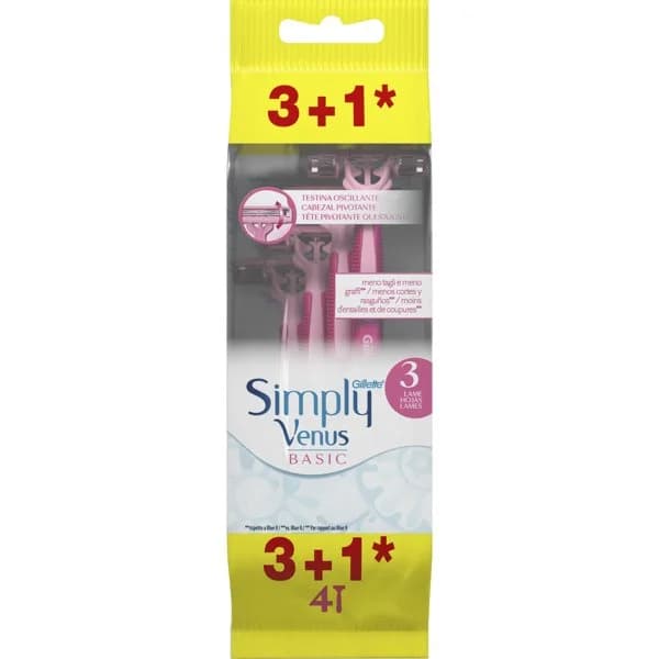 Máquina Rosa Simply Desechable 3 Hojas - 1 ud - Imagen del producto en Findit