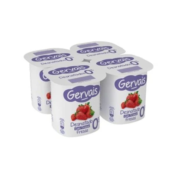 Yogur desnatado con fresas 4x120 g - 0.48 kg - Imagen del producto en Findit