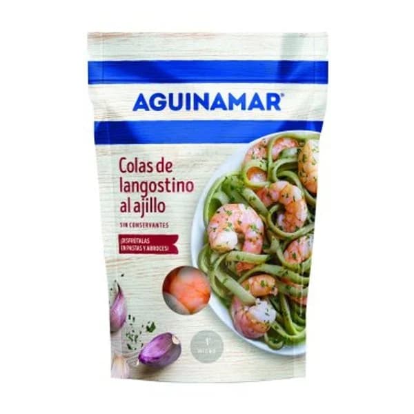 Colas de langostino peladas al ajillo (18ud aprox) - 0.1 kg - Imagen del producto en Findit