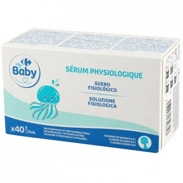 Suero fisiológico My Carrefour Baby pack de 40 unidades de 5 ml. - 0.2 l - Imagen del producto en Findit
