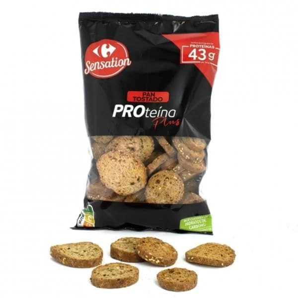 Pan tostado alto en proteínas Sensation Carrefour 200 g. - 0.2 kg - Imagen del producto en Findit