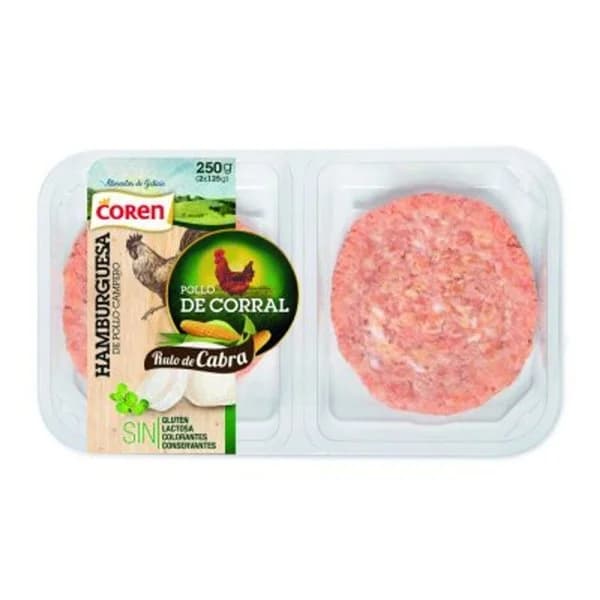 Hamburguesa de pollo con queso de cabra 2x125 g - 0.25 kg - Imagen del producto en Findit