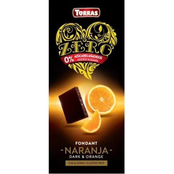 Chocolate Zero negro con naranja 125 g - 0.12 kg - Imagen del producto en Findit