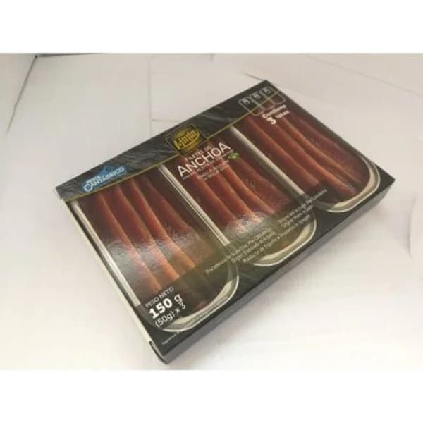 Filetes de anchoa en aceite de oliva 3x50 g - 0.09 kg - Imagen del producto en Findit