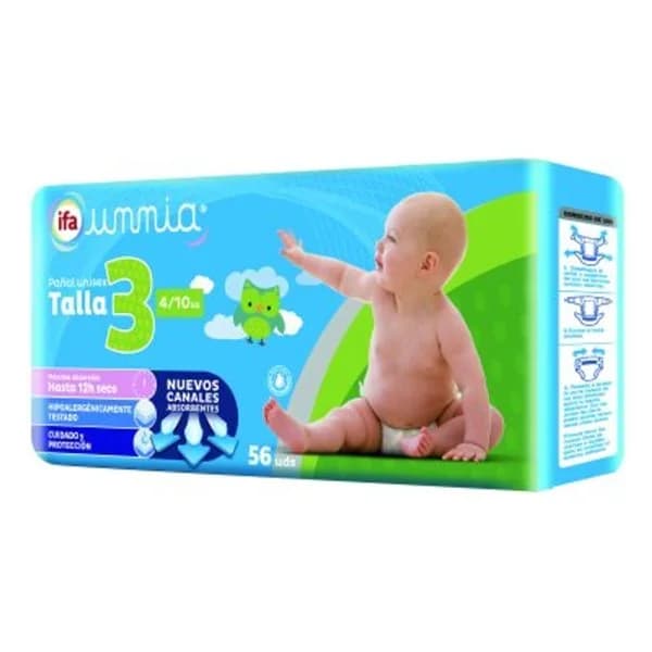 Pañales talla 3, 56 unidades (5-10 kg) - 1 ud - Imagen del producto en Findit