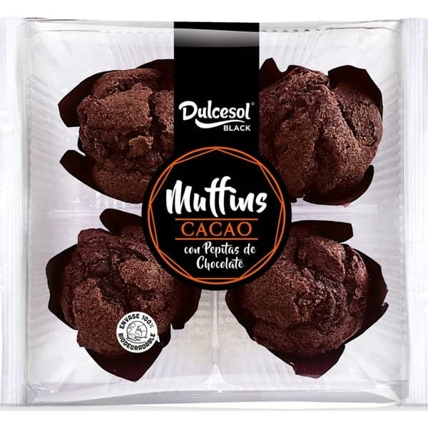 Muffins Cacao Con Pepitas de Chocolate - 0.3 kg - Imagen del producto en Findit
