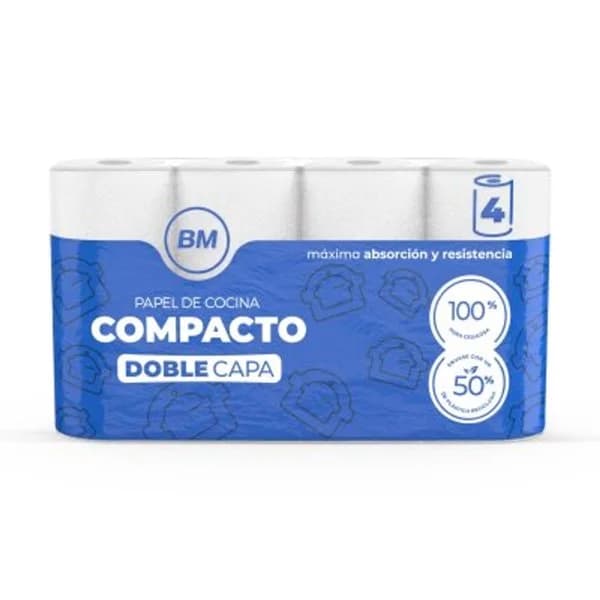 Papel de cocina compacto 4 rollos - 4.04 ud - Imagen del producto en Findit