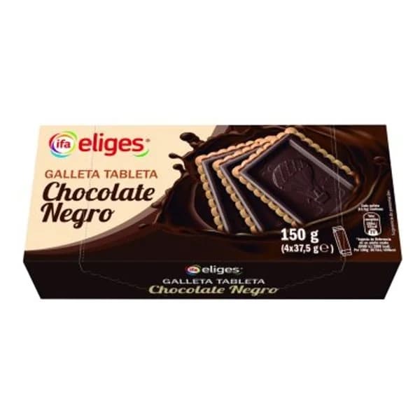 Galleta con tableta de chocolate negro 150 g - 0.15 kg - Imagen del producto en Findit