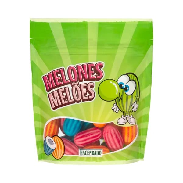 Chicles Melones ácidos Hacendado sabor melón  fresa  melocotón y frambuesa - 0.1 kg - Imagen del producto en Findit