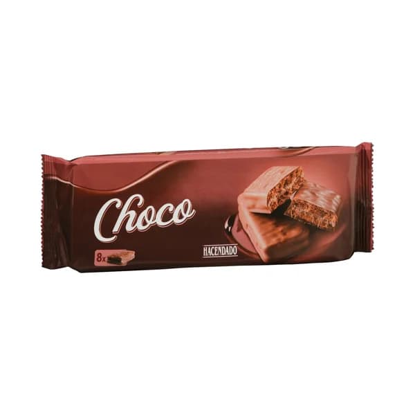 Galletas Choco con relleno de crema de cacao Hacendado recubiertas de chocolate con leche - 0.14 kg - Imagen del producto en Findit