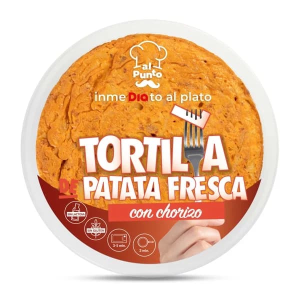 Tortilla de patatas con chorizo Al Punto Dia bandeja 600 g - 1 ud - Imagen del producto en Findit