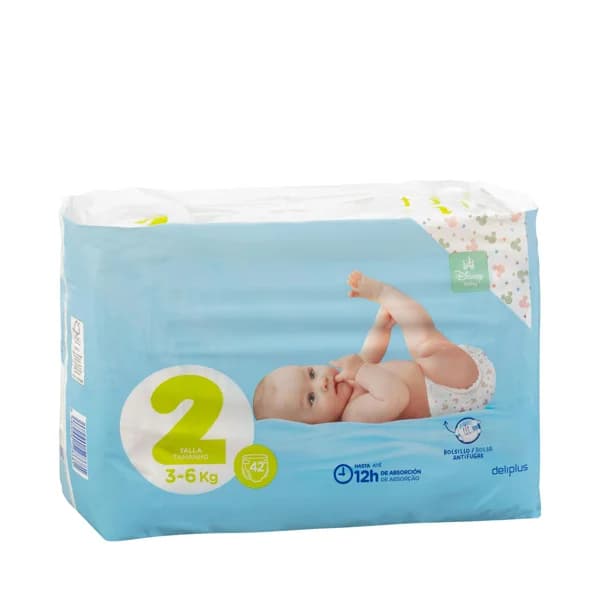 Pañales bebé talla 2 de 3-6 kg Deliplus - 41.82 ud - Imagen del producto en Findit