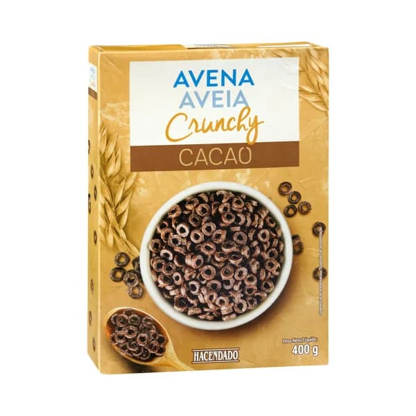 Cereales avena Crunchy Hacendado de cacao - 0.4 kg - Imagen del producto en Findit
