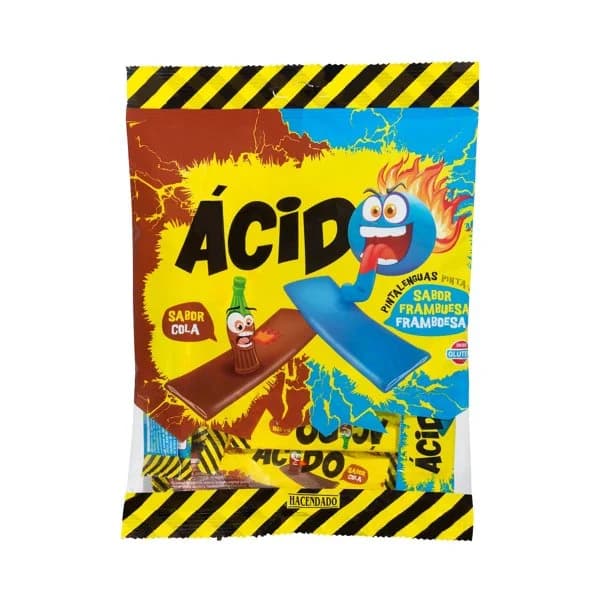 Surtido de caramelos Ácidos pintalenguas Hacendado sabor frambuesa y cola - 1 ud - Imagen del producto en Findit