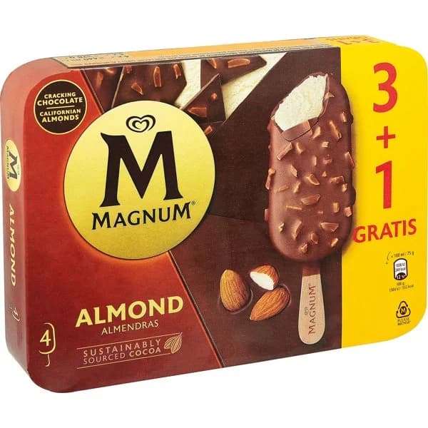 Bombón Magnum Almendrado 3+1 Unidad - 0.22 kg - Imagen del producto en Findit