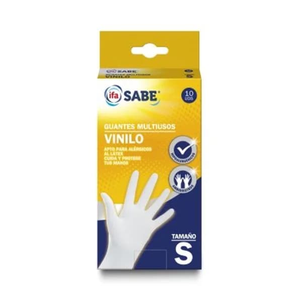 Guante vinilo multiusos talla S 10 unidades - 1 ud - Imagen del producto en Findit
