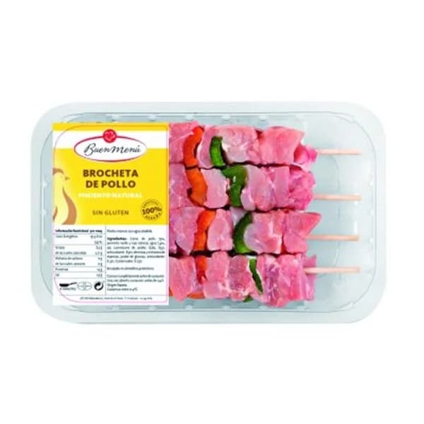 Brocheta de pollo bandeja (400 g aprox) - 0.4 kg - Imagen del producto en Findit