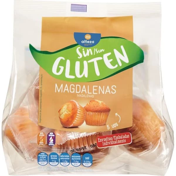 Magdalenas Sin Gluten - 0.18 kg - Imagen del producto en Findit