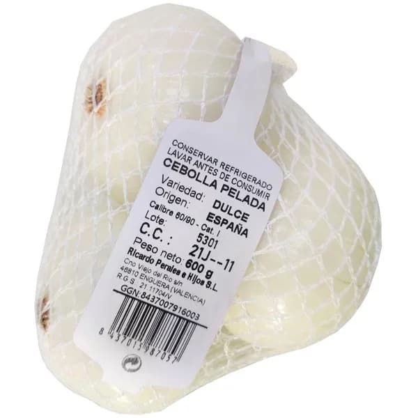 Cebolla dulce pelada, malla 600 g - 0.6 kg - Imagen del producto en Findit