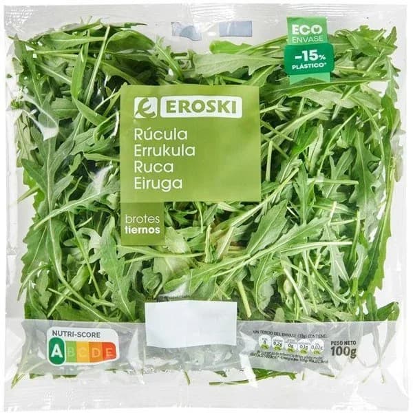 Rúcula EROSKI, bolsa 100 g - 0.1 kg - Imagen del producto en Findit