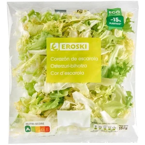 Corazón de escarola EROSKI, bolsa 150 g - 0.15 kg - Imagen del producto en Findit