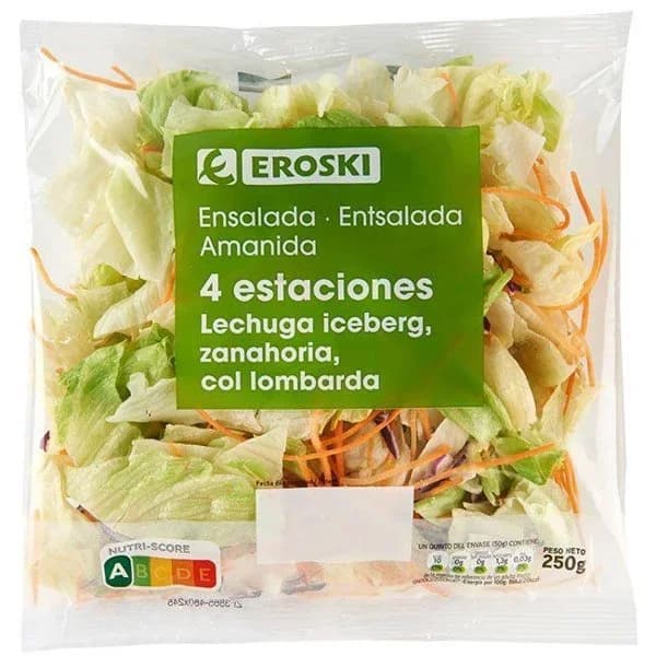Ensalada 4 estaciones EROSKI, bolsa 250 g - 0.25 kg - Imagen del producto en Findit
