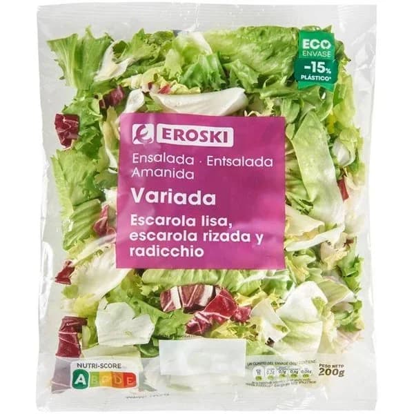 Ensalada variada EROSKI, bolsa 200 g - 0.2 kg - Imagen del producto en Findit