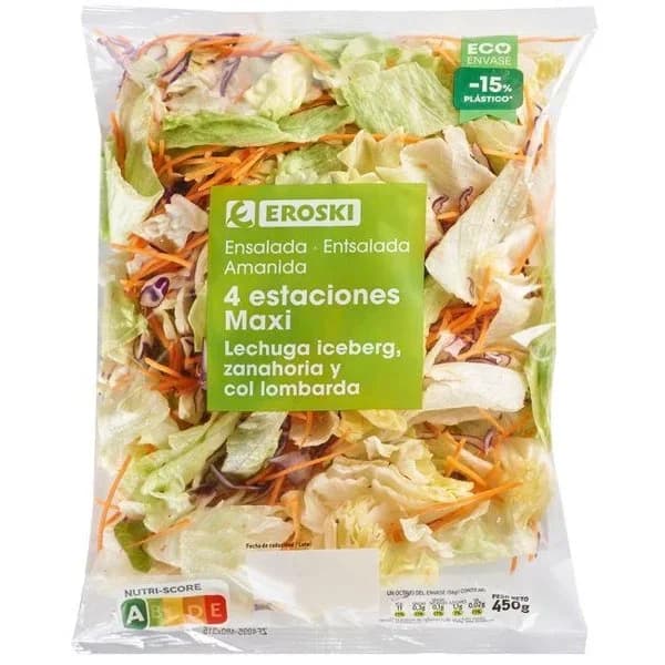 Ensalada 4 estaciones Maxi EROSKI, bolsa 450 g - 0.45 kg - Imagen del producto en Findit