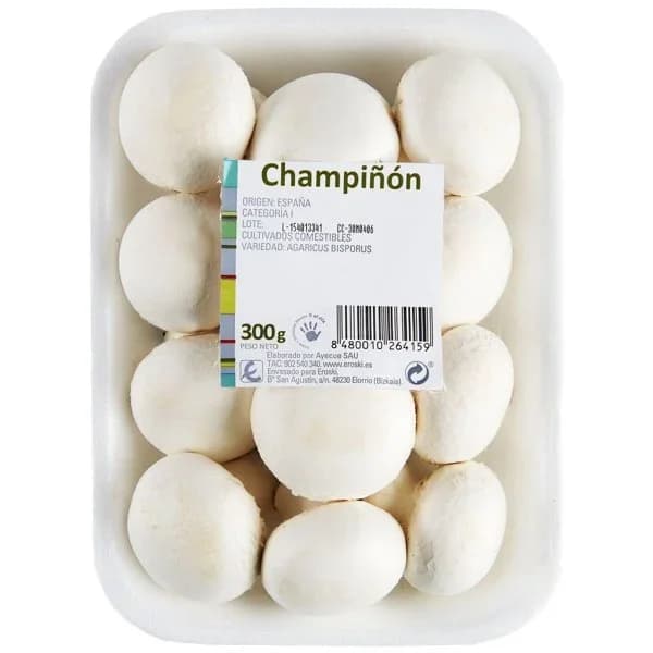 Champiñón blanco, bandeja 300 g - 0.3 kg - Imagen del producto en Findit