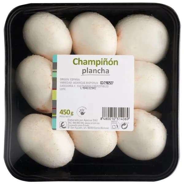 Champiñón para plancha, bandeja 450 g - 0.45 kg - Imagen del producto en Findit