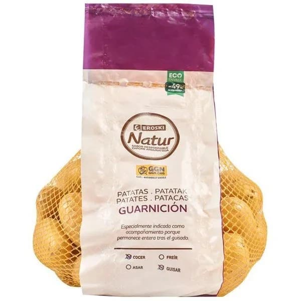 Patata para guarnición EROSKI NATUR, malla 1,5 kg - 1 ud - Imagen del producto en Findit