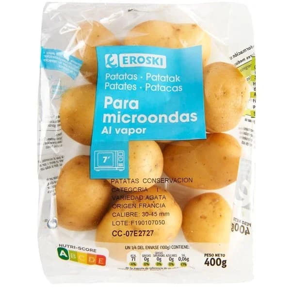 Patata Baby Micro EROSKI, bolsa 400 g - 0.4 kg - Imagen del producto en Findit