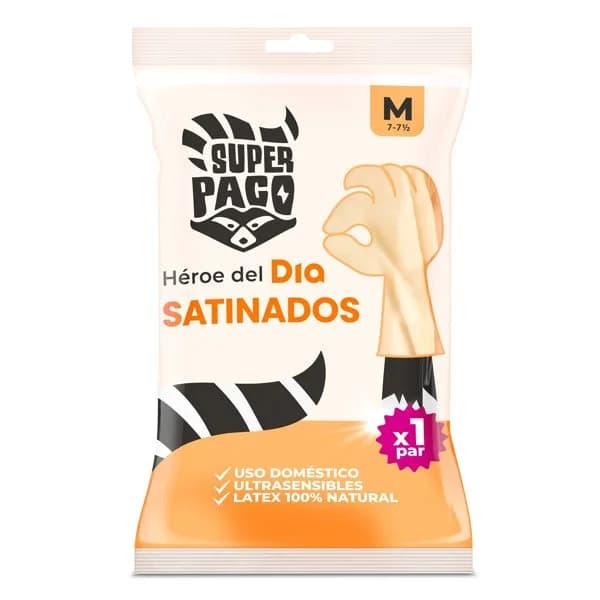 Guantes satinados de látex talla M Super Paco de Dia bolsa 2 unidades - 1.98 ud - Imagen del producto en Findit