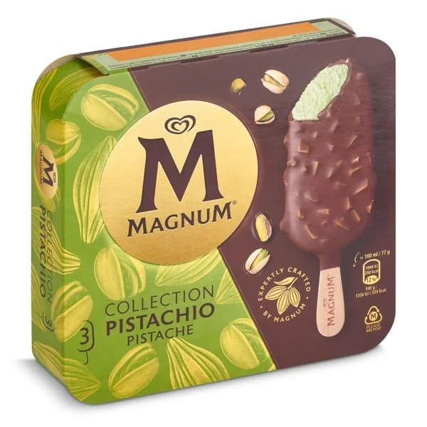 Helado bombón pistacho 3 unidades Magnum caja 231 g - 0.23 ud - Imagen del producto en Findit
