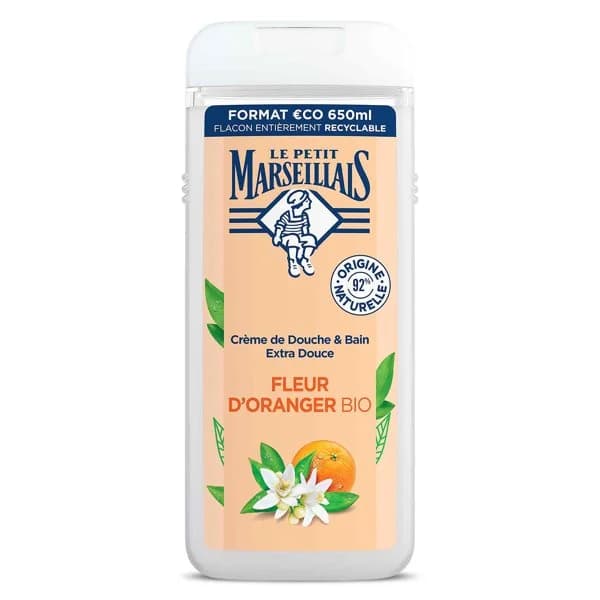 Gel de ducha con flor de azahar Le petit marseillais botella 650 ml - 0.65 l - Imagen del producto en Findit