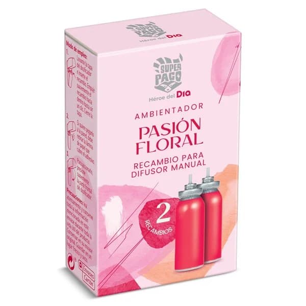 Ambientador pasión floral recambio  Super Paco de Dia caja 2 unidades - 1.99 ud - Imagen del producto en Findit
