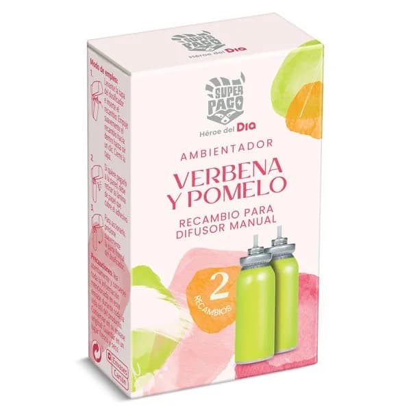 Ambientador verbena y pomelo recambio Super Paco de Dia caja 2 unidades - 1.99 ud - Imagen del producto en Findit