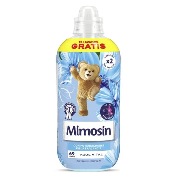 Suavizante concentrado azul vital Mimosin botella 69 lavados - 75.8 ud - Imagen del producto en Findit