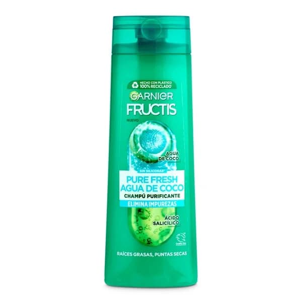 Champú pure fresh agua de coco Fructis botella 300 ml - 0.3 l - Imagen del producto en Findit