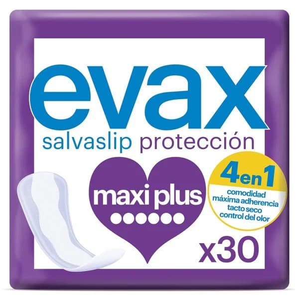 Protegeslips maxi plus Evax caja 30 unidades - 28.64 ud - Imagen del producto en Findit